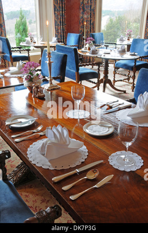 Der Speisesaal, Inverlochy Castle Hotel, Fort William, Schottland Stockfoto