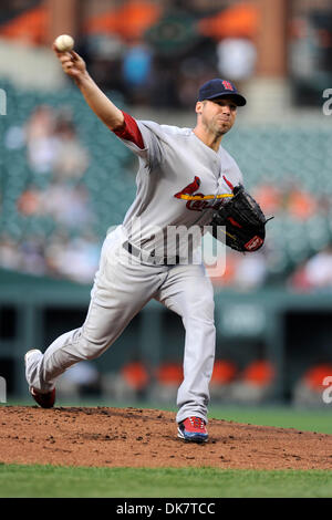 29. Juni 2011 - Baltimore, Maryland, USA - St. Louis Cardinals Pitcher Chris Carpenter (29) beginnend wirft während des Spiels zwischen die St.Lewis Kardinäle und der Baltimore Orioles, die Kardinäle Führung 4-1 bis 3 (Credit-Bild: © TJ Root/Southcreek Global/ZUMApress.com) Stockfoto