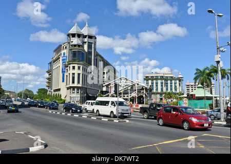 Verkehr im Caudan Waterfront, Port Louis, Mauritius. Stockfoto