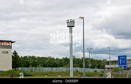 Ehemaliger Grenzübergang Punkt BRD - DDR Marienborn Stockfoto