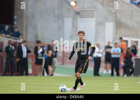 16. Juli 2011 - Los Angeles, Kalifornien, USA - Los Angeles Galaxy Mittelfeldspieler David Beckham #23 in Aktion während des Spiels World Football Challenge zwischen La Liga Kraftpaket Real Madrid und die Los Angeles Galaxy an der Los Angeles Memorial Coliseum. Real Madrid fuhr fort, die Galaxie mit einem Endstand von 4: 1 besiegen. (Kredit-Bild: © Brandon Parry/Southcreek Global/ZUMAPRESS.com) Stockfoto