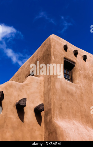 Santa Fe, New Mexico, Vereinigte States.Typical Lehmarchitektur. Stockfoto