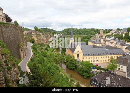 Die Bock-Kasematten mit Blick auf den Grund Distrikt Luxemburg. Die Befestigungsanlagen wurden 1745 von österreichischen Ingenieuren gebaut. Stockfoto