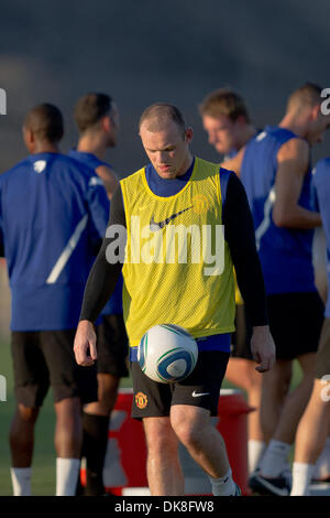 22. Juli 2011 - Bridgeview, Illinois, USA - Manchester United nach vorne Wayne Rooney (10) während einer Trainingseinheit im Toyota Park in Bridgeview, Illinois. Manchester United spielt einem internationalen Freundschaftsspiel gegen Chicago Fire am Soldier Field in Chicago, IL, morgen. (Kredit-Bild: © Geoffrey Siehr/Southcreek Global/ZUMAPRESS.com) Stockfoto