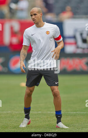 23. Juli 2011 - Chicago, Illinois, USA - Manchester United nach vorne Gabriel Obertan (26) vor Beginn der internationalen Freundschaftsspiel zwischen Manchester United und Chicago Fire am Soldier Field in Chicago, IL. Manchester United besiegte das Feuer 3: 1. (Kredit-Bild: © Geoffrey Siehr/Southcreek Global/ZUMAPRESS.com) Stockfoto