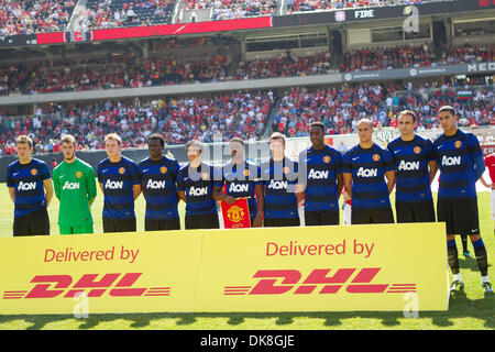 23. Juli 2011 - Chicago, Illinois, USA - Manchester United Mannschaftsfoto vor dem Start der internationalen Freundschaftsspiel zwischen Manchester United und Chicago Fire am Soldier Field in Chicago, IL. Manchester United besiegte das Feuer 3: 1. (Kredit-Bild: © Geoffrey Siehr/Southcreek Global/ZUMAPRESS.com) Stockfoto