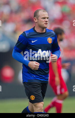 23. Juli 2011 - Chicago, Illinois, USA - Manchester United nach vorne Wayne Rooney (10) während der internationalen Freundschaftsspiel zwischen Manchester United und Chicago Fire am Soldier Field in Chicago, IL. Manchester United besiegte das Feuer 3: 1. (Kredit-Bild: © Geoffrey Siehr/Southcreek Global/ZUMAPRESS.com) Stockfoto