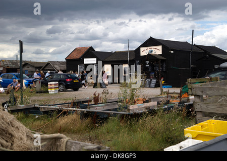 Fischerhütten in Southwold Hafen in Suffolk, England, Großbritannien Stockfoto