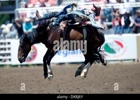 24. Juli 2011 - Salinas, Kalifornien, USA - Dave Worsfold von Queensland, AU Fahrten Danged wenn Sie tun, während die kurze Runde in Kalifornien Rodeo Salinas in Salinas, CA. (Credit-Bild: © Matt Cohen/Southcreek Global/ZUMAPRESS.com) Stockfoto