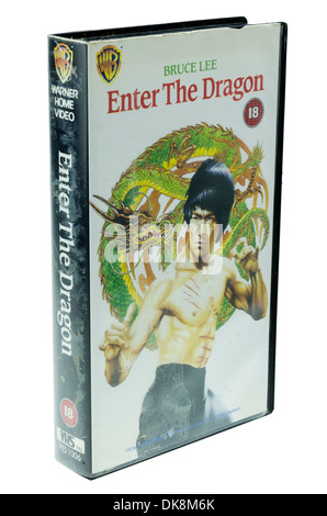 Geben Sie der Drache auf Video Kassette Darsteller Bruce Lee. Stockfoto