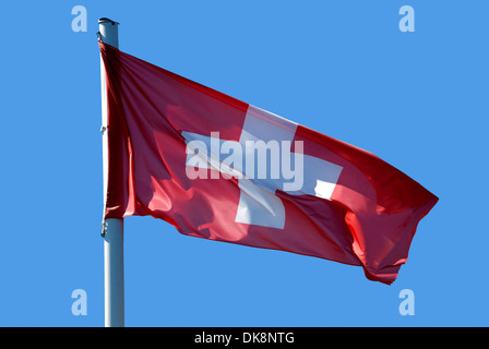 Nationalflagge der Schweiz. Stockfoto