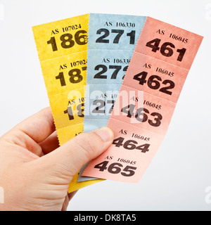 Hand mit drei Streifen lose. Stockfoto