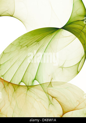 Leichte grüne Fraktale Abstraktion auf weißem Hintergrund Stockfoto