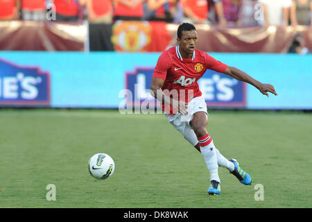 30. Juli 2011 - Landover, Maryland, USA - Manchester United Mittelfeldspieler Nani (17) während der Spielaktion. Manchester United führt Barcelona mit einem Score von 1: 0 in einem World Challenge Cup-Spiel, bei Fed Ex-Field in Landover, Maryland gespielt wird (Credit-Bild: © Mike McAtee/Southcreek Global/ZUMAPRESS.com) Stockfoto