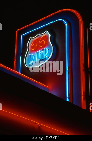 Albuquerque Diner Neon unterzeichnen auf der Route 66, New Mexico. Stockfoto