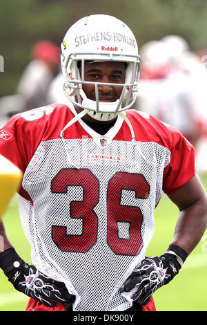 3. August 2011 - nimmt Flagstaff, Arizona, USA - Arizona Cardinals Runningback LaRod Stephens-Howmling (36) eine Auszeit bei einer am Nachmittag Training camp am Northern Arizona University in Flagstaff, Arizona. (Kredit-Bild: © Chris Pondy/Southcreek Global/ZUMAPRESS.com) Stockfoto