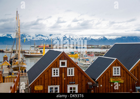 Hafen, Husavik, Island Stockfoto