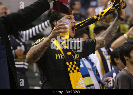 16. August 2011 - Carson, Kalifornien, USA - Fans bei der CONCACAF Champions League-match zwischen Los Angeles Galaxy und Motagua aus Honduras. (Kredit-Bild: © James Rodriguez/ZUMAPRESS.com) Stockfoto