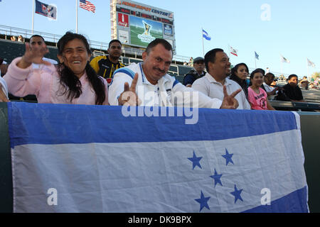 16. August 2011 Motagua - Carson, Kalifornien, USA - Fans bei der CONCACAF Champions League-match zwischen Los Angeles Galaxy und Motagua aus Honduras. (Kredit-Bild: © James Rodriguez/ZUMAPRESS.com) Stockfoto