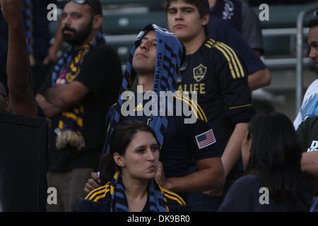 16. August 2011 - Carson, Kalifornien, USA - Galaxy-Fans bei der CONCACAF Champions League-match zwischen Los Angeles Galaxy und Motagua aus Honduras. (Kredit-Bild: © James Rodriguez/ZUMAPRESS.com) Stockfoto