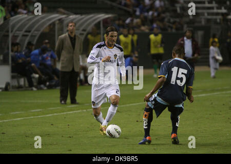 16. August 2011 - Carson, Kalifornien, USA - The Galaxy DAVID BECKHAM in Aktion während der CONCACAF Champions League match zwischen Los Angeles Galaxy und Motagua aus Honduras. (Kredit-Bild: © James Rodriguez/ZUMAPRESS.com) Stockfoto