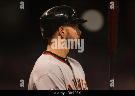 19. August 2011 - Houston, Texas, USA - San Francisco von Cody Ross (13) gegen die Giants zu zucken. Astros besiegte die Riesen 6-0 im Minute Maid Park in Houston, Texas. (Kredit-Bild: © Juan DeLeon/Southcreek Global/ZUMAPRESS.com) Stockfoto