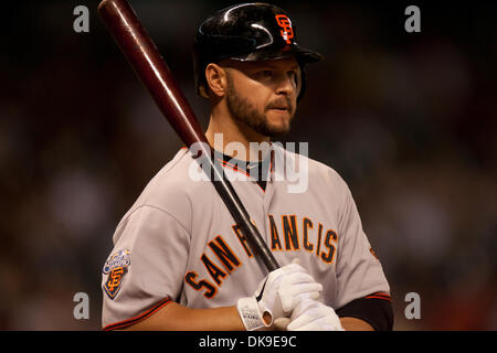 19. August 2011 - Houston, Texas, USA - San Francisco von Cody Ross (13) gegen die Astros zu zucken. Astros besiegte die Riesen 6-0 im Minute Maid Park in Houston, Texas. (Kredit-Bild: © Juan DeLeon/Southcreek Global/ZUMAPRESS.com) Stockfoto