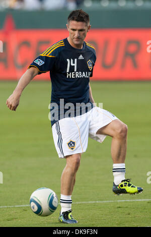 20. August 2011 - Carson, Kalifornien, USA - Los Angeles Galaxy vorwärts Robbie Keane #14 wärmt vor der Major League Soccer-Spiel zwischen den San José Earthquakes und die Los Angeles Galaxy im Home Depot Center. Die Galaxie fuhr fort, um die Erdbeben mit einem Endstand von 2: 0 zu besiegen. (Kredit-Bild: © Brandon Parry/Southcreek Global/ZUMAPRESS.com) Stockfoto