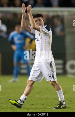 20. August 2011 - Carson, Kalifornien, USA - Los Angeles Galaxy weiterleiten Robbie Keane #14 während der Major League Soccer-Spiel zwischen den San José Earthquakes und die Los Angeles Galaxy im Home Depot Center. Die Galaxie fuhr fort, um die Erdbeben mit einem Endstand von 2: 0 zu besiegen. (Kredit-Bild: © Brandon Parry/Southcreek Global/ZUMAPRESS.com) Stockfoto