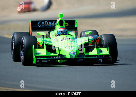 26. August 2011 - Sonoma, Kalifornien, USA - Team GoDaddy Fahrer Danica Patrick (7) von Roscoe, IL eine Trainingsrunde auf der Indy Grand Prix von Sonoma auf dem Infineon Raceway in Sonoma, CA nimmt. (Credit-Bild: © Matt Cohen/Southcreek Global/ZUMAPRESS.com) Stockfoto