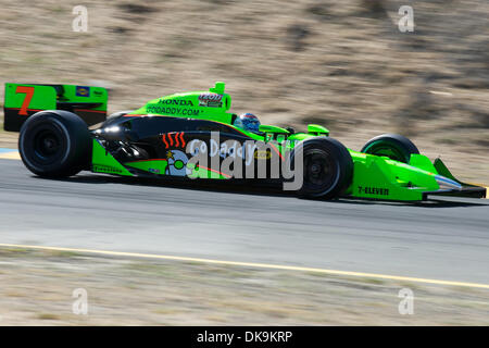 26. August 2011 - Sonoma, Kalifornien, USA - Team GoDaddy Fahrer Danica Patrick (7) von Roscoe, IL eine Trainingsrunde auf der Indy Grand Prix von Sonoma auf dem Infineon Raceway in Sonoma, CA nimmt. (Credit-Bild: © Matt Cohen/Southcreek Global/ZUMAPRESS.com) Stockfoto