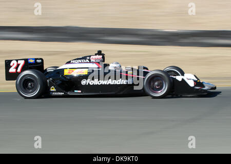 26. August 2011 - Sonoma, Kalifornien, US - @FollowAndretti Fahrer Mike Conway (27) von Bromley, England eine Trainingsrunde auf der Indy Grand Prix von Sonoma auf dem Infineon Raceway in Sonoma, CA nimmt. (Credit-Bild: © Matt Cohen/Southcreek Global/ZUMAPRESS.com) Stockfoto