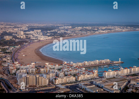 Ansicht von Agadir aus der Kasbah, Agadir, Marokko Stockfoto