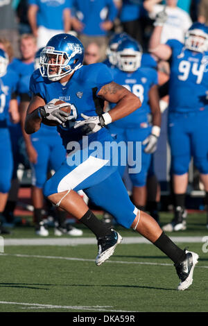 10. September 2011 - kehrt Buffalo, New York, USA - Buffalo Bulls-Tight-End Alex Dennison (#12) eine Kick-off in einem Spiel gegen die Stony Brook Seawolves. Buffalo gewann das Spiel 35-7. (Kredit-Bild: © Mark Konezny/Southcreek Global/ZUMAPRESS.com) Stockfoto