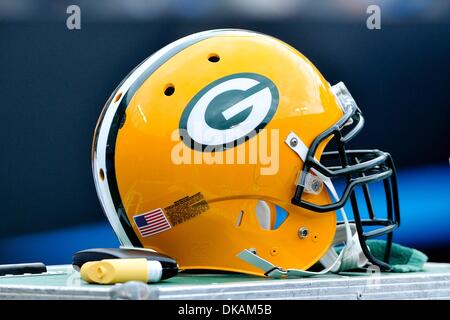 18. September 2011 - Charlotte, North Carolina, USA - Green Bay Packers Helm. Packers besiegen die Panthers 30-23 bei der Bank of America Stadium in Charlotte, North Carolina. (Kredit-Bild: © Anthony Barham/Southcreek Global/ZUMAPRESS.com) Stockfoto