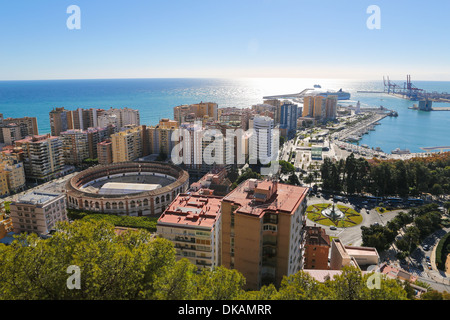 Panorama auf Malaga, Andalusien, Spanien. Stockfoto