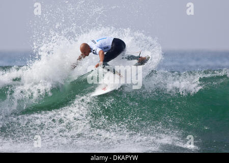 21. September 2011 - San Clemente, Kalifornien, Vereinigte Staaten von Amerika - 21. September 2011: Kelly Slater gewinnt den ASP Hurley Pro am unteren Böcke in San Clemente, Kalifornien. (Kredit-Bild: © Josh Kapelle/Southcreek Global/ZUMAPRESS.com) Stockfoto