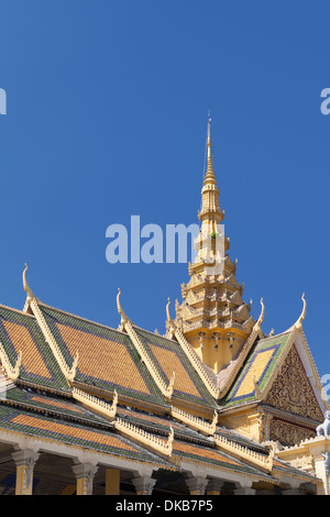 Detail des Preah Thineang Chan Chhaya oder Mondschein Pavillon, Teil des königlichen Palastes Komplex, Phnom Penh, Kambodscha Stockfoto