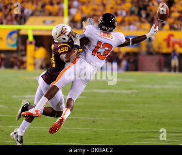 1. Oktober 2011: Oregon State Wide Receiver Brandin kocht #13 in Aktion während der NCAA Football-Spiel zwischen der Arizona State University Sun Devils und der Oregon State University Beavers im Sun Devil Stadium in Tempe, Arizona, von Sun Devils, 35-20 gewonnen. (Kredit-Bild: © Max Simbron/Cal Sport Media/ZUMAPRESS.com) Stockfoto