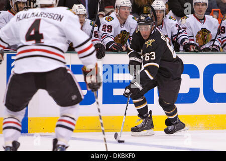 7. Oktober 2011 - Dallas, Texas, US - Dallas Stars Center Mike Ribeiro (63) während der Aktion zwischen den Dallas Stars und die Chicago Blackhawks.   Dallas gewinnt ihre Heimat Auftaktspiel gegen Chicago 2-0 im American Airlines Center. (Kredit-Bild: © Andrew Dieb/Southcreek/ZUMAPRESS.com) Stockfoto