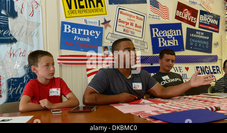 Teilnehmer-Debatte am Camp USA, einen zweiwöchigen überparteiliche Camp für Middle und High School Schüler interessiert haben. Stockfoto