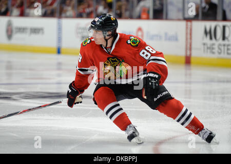 8. Oktober 2011 - Chicago, Illinois, USA - Chicago Center Patrick Kane (88) während des NHL-Spiels zwischen den Chicago Blackhawks und den Dallas Stars im United Center in Chicago, IL. Die Blackhawks besiegt die Sternen 5-2. (Kredit-Bild: © John Rowland/Southcreek/ZUMAPRESS.com) Stockfoto