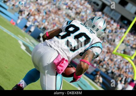 9. Oktober 2011 - Charlotte, North Carolina, USA - Carolina Panthers Wide Receiver Steve Smith (89). Heiligen besiegen die Panthers 30-27 bei der Bank of America Stadium in Charlotte, North Carolina. (Kredit-Bild: © Anthony Barham/Southcreek/ZUMAPRESS.com) Stockfoto