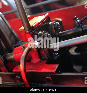 Nahaufnahme des beweglichen Teile auf eine Zugmaschine. Stockfoto