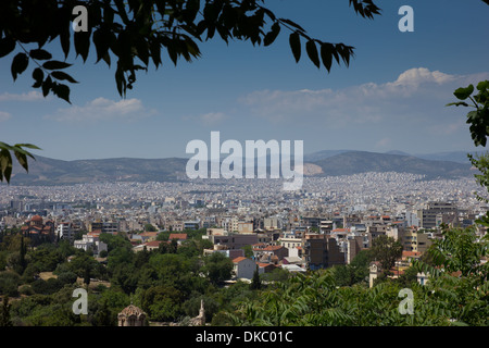 Ansicht von Athen aus dem Berg Stockfoto