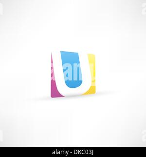 Abstrakten Symbol basierend auf dem Buchstaben U Stock Vektor