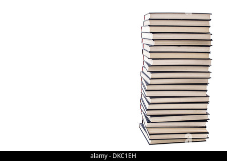 Haufen von dunklen blau Hardcoverbücher mit textfreiraum links Stockfoto