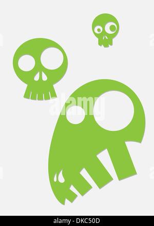 grünen stilisierten Schädel Stock Vektor