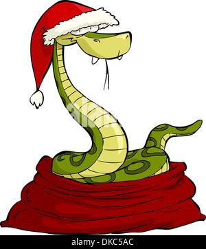 Santa Schlange auf einem weißen Hintergrund-Vektor-illustration Stock Vektor
