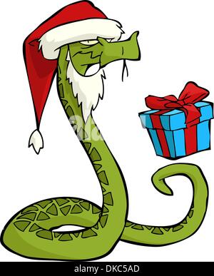 Santa Schlange auf einem weißen Hintergrund-Vektor-illustration Stock Vektor